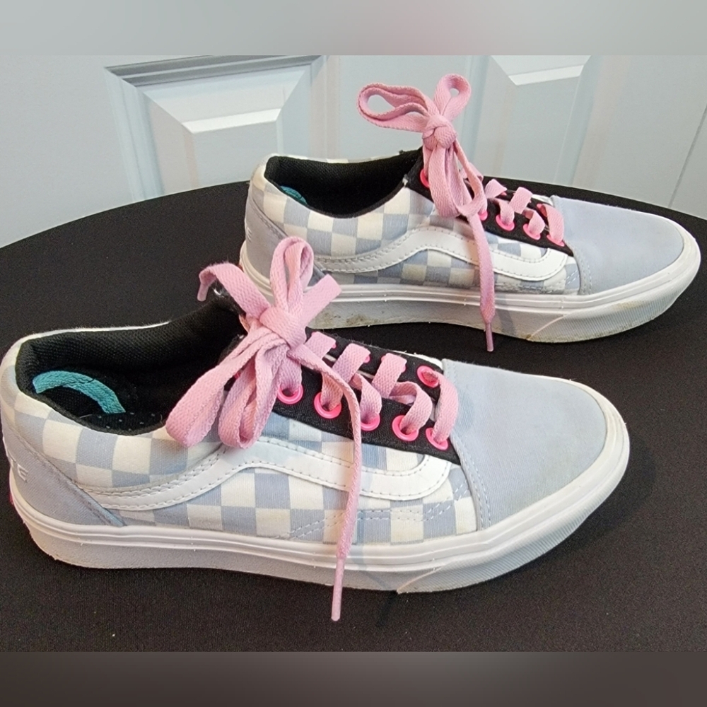 Vans Custom Ward Gray Dawn Checkerboard Sneakers Shoes Women's 5 - Picture 3 of 9